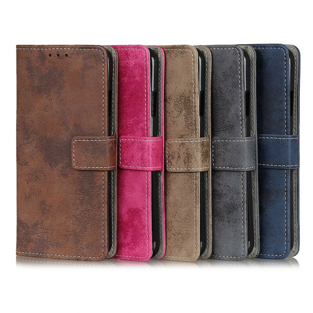 Leren Hoesje voor Samsung Galaxy S21 Ultra 5G Vintage Kunstleer