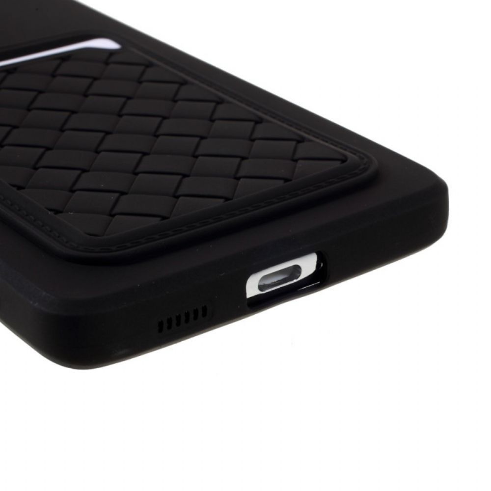Telefoonhoesje voor Samsung Galaxy S21 Ultra 5G Geweven Kaarthouder