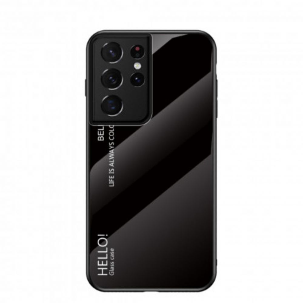 Telefoonhoesje voor Samsung Galaxy S21 Ultra 5G Hallo Gehard Glas