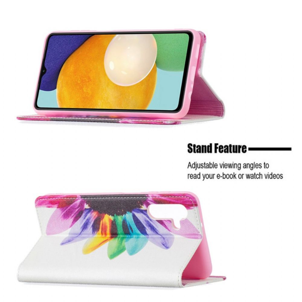 Bescherming Hoesje voor Samsung Galaxy A13 5G Folio-hoesje Aquarel Bloem