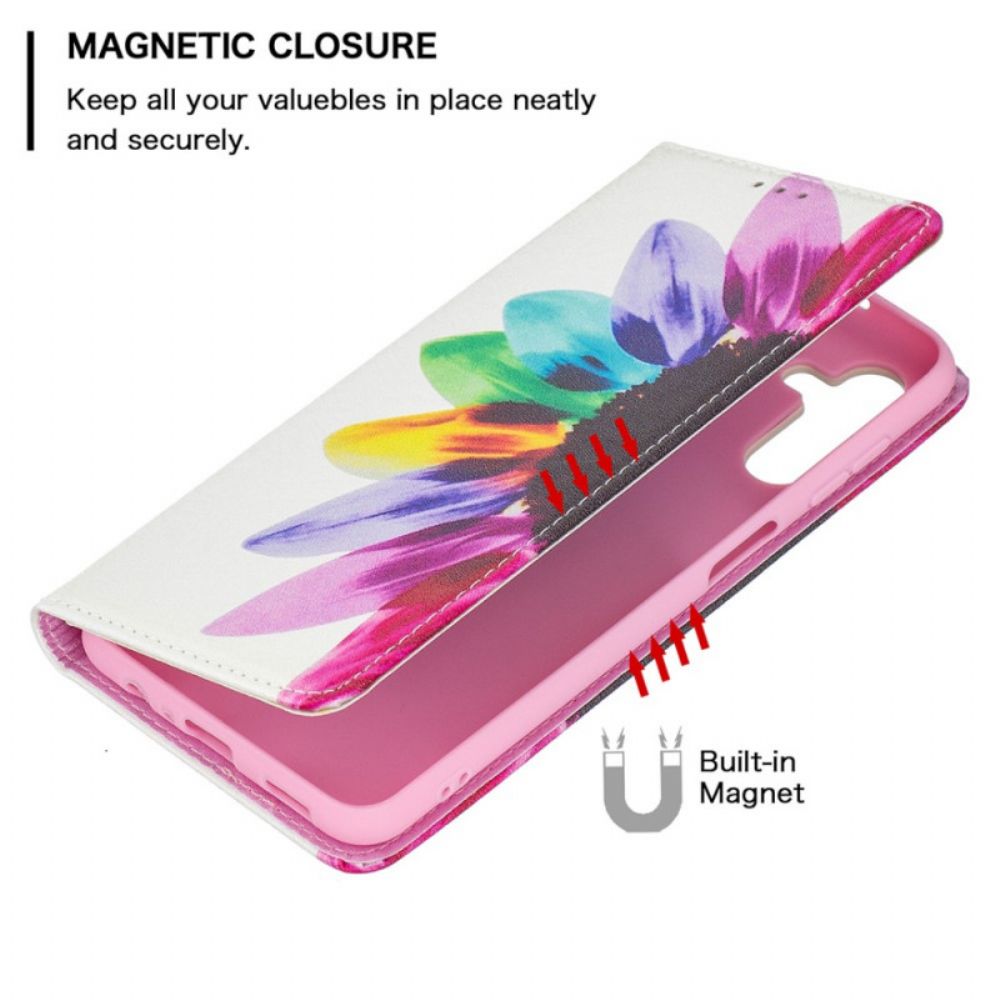 Bescherming Hoesje voor Samsung Galaxy A13 5G Folio-hoesje Aquarel Bloem
