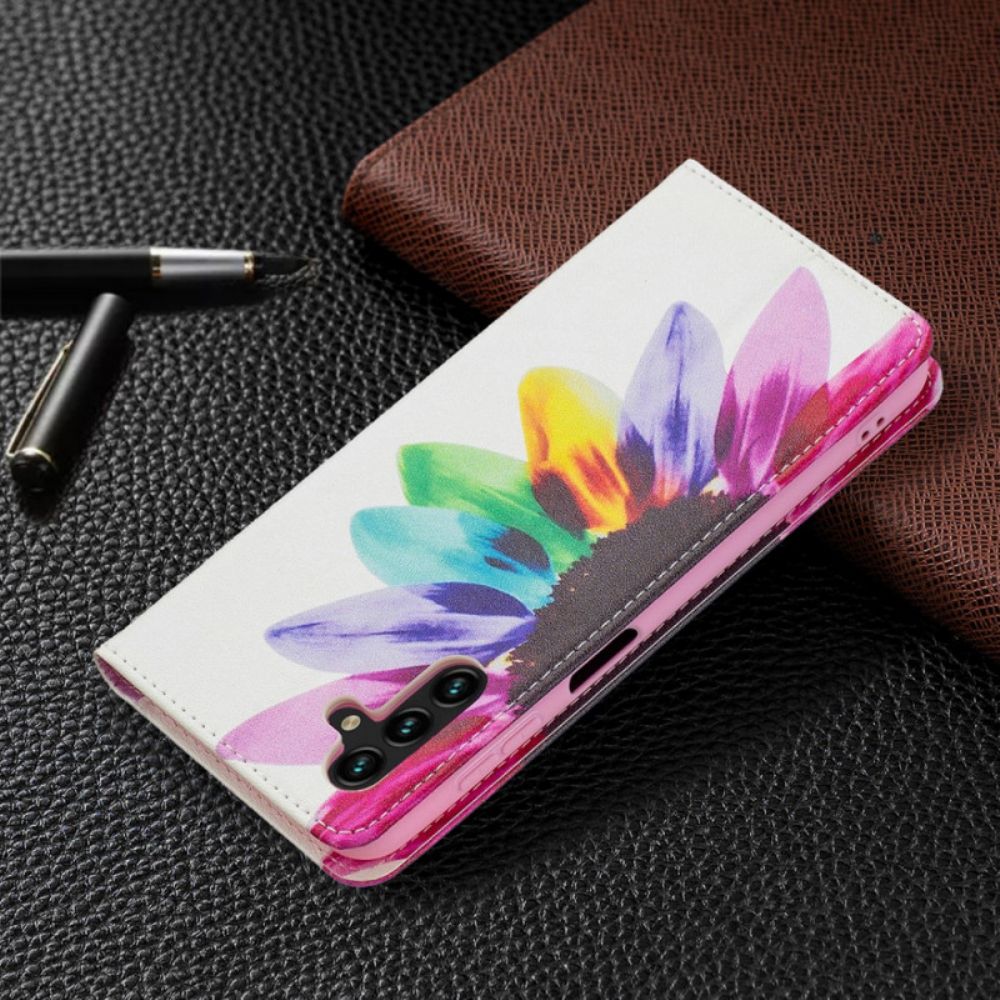 Bescherming Hoesje voor Samsung Galaxy A13 5G Folio-hoesje Aquarel Bloem