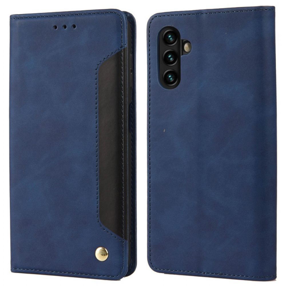 Bescherming Hoesje voor Samsung Galaxy A13 5G Folio-hoesje Tweekleurig Zakelijk Leereffect