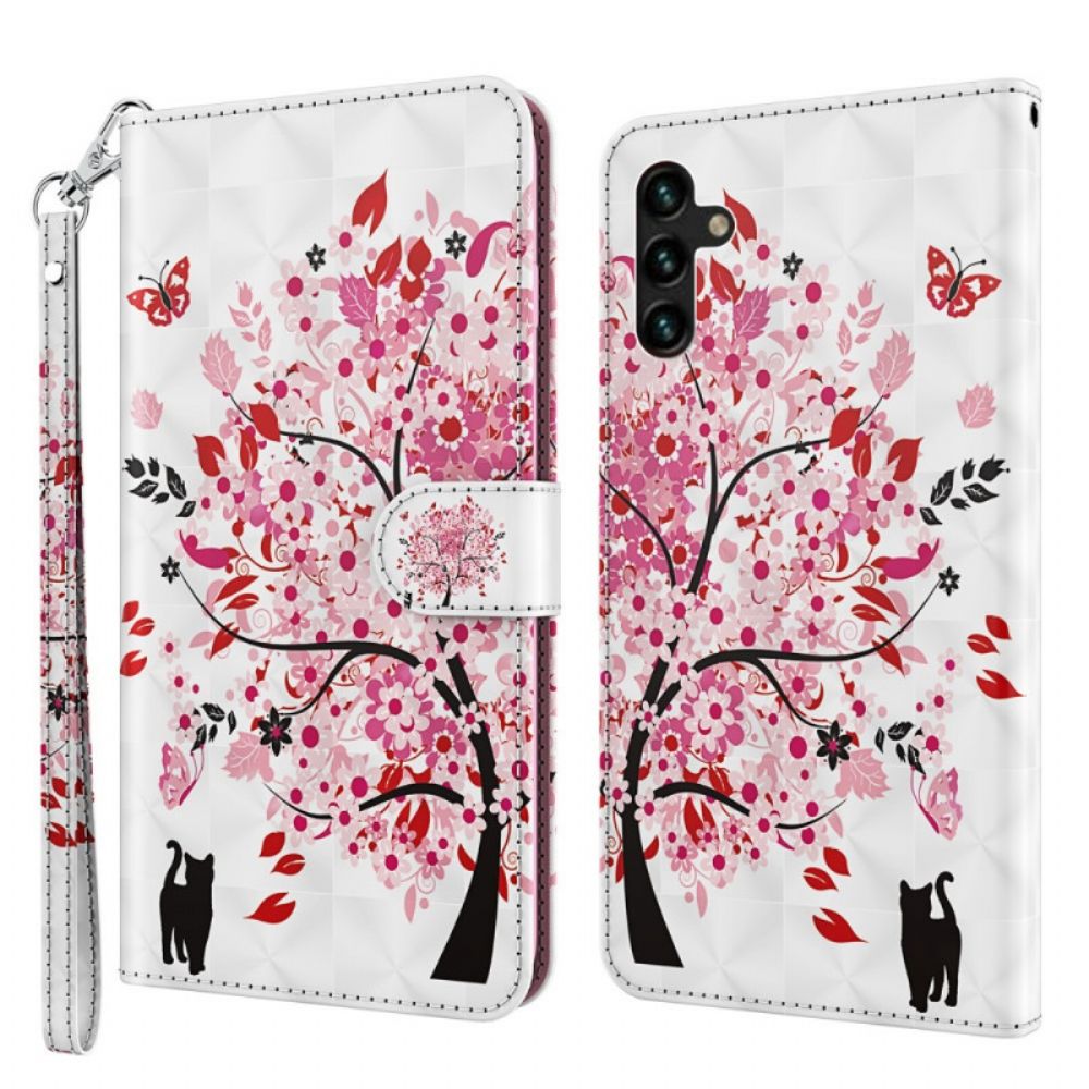 Flip Case voor Samsung Galaxy A13 5G Roze Boom