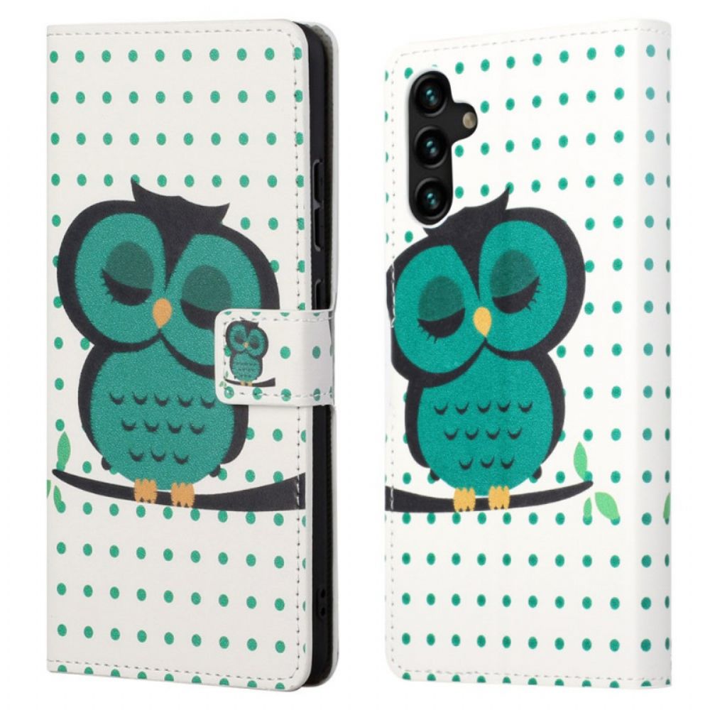 Flip Case voor Samsung Galaxy A13 5G Slapende Uil