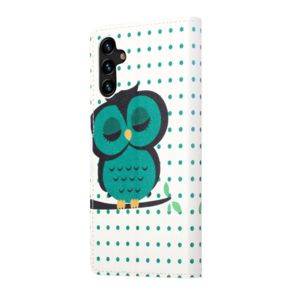 Flip Case voor Samsung Galaxy A13 5G Slapende Uil