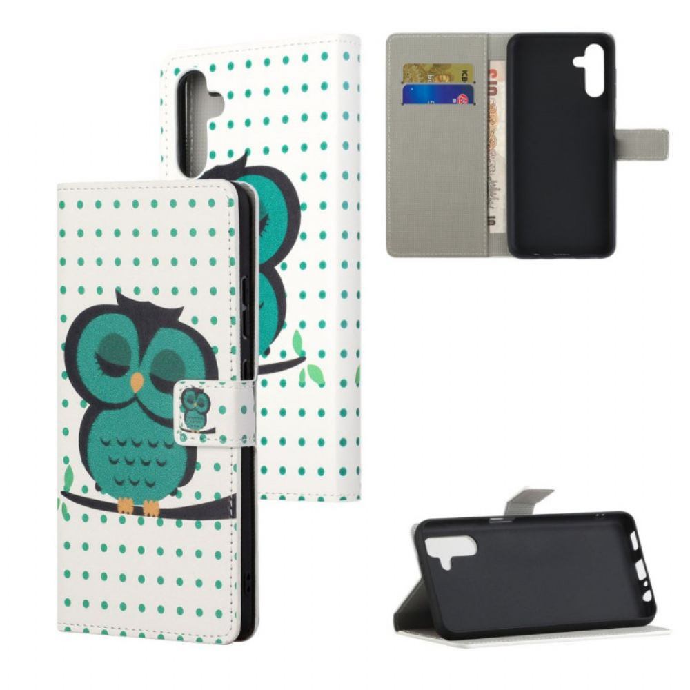 Flip Case voor Samsung Galaxy A13 5G Slapende Uil