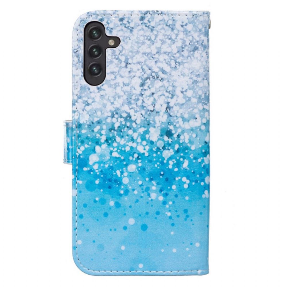 Folio-hoesje voor Samsung Galaxy A13 5G Blauw Glitterverloop
