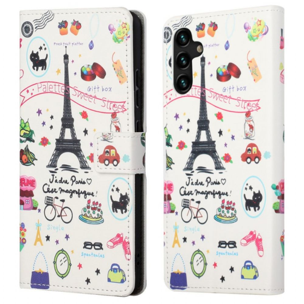 Folio-hoesje voor Samsung Galaxy A13 5G Ik Hou Van Parijs