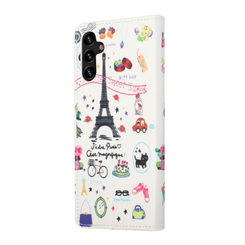 Folio-hoesje voor Samsung Galaxy A13 5G Ik Hou Van Parijs