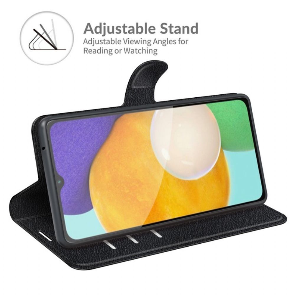 Folio-hoesje voor Samsung Galaxy A13 5G Klassiek Litchi-leereffect