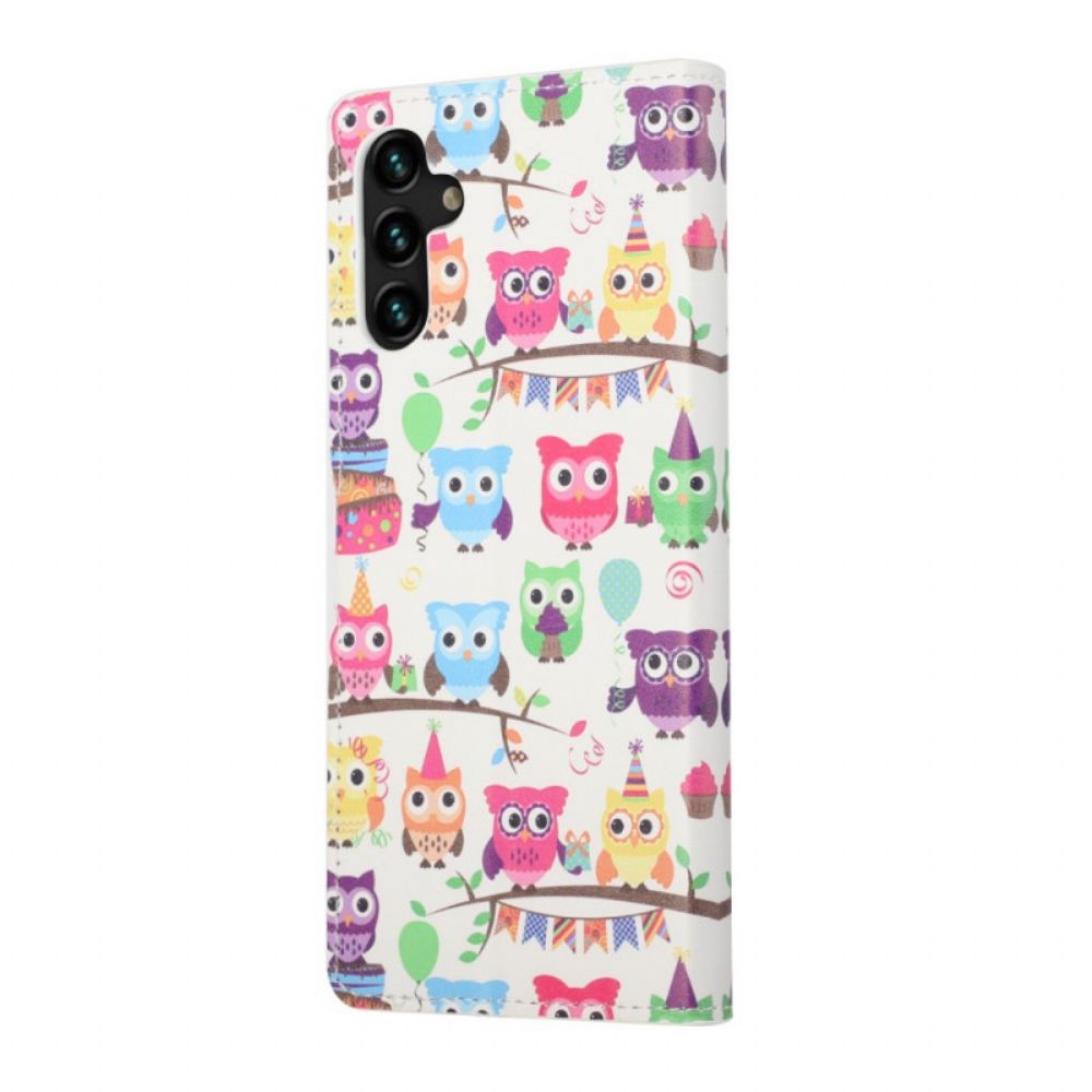 Folio-hoesje voor Samsung Galaxy A13 5G Meerdere Uilen