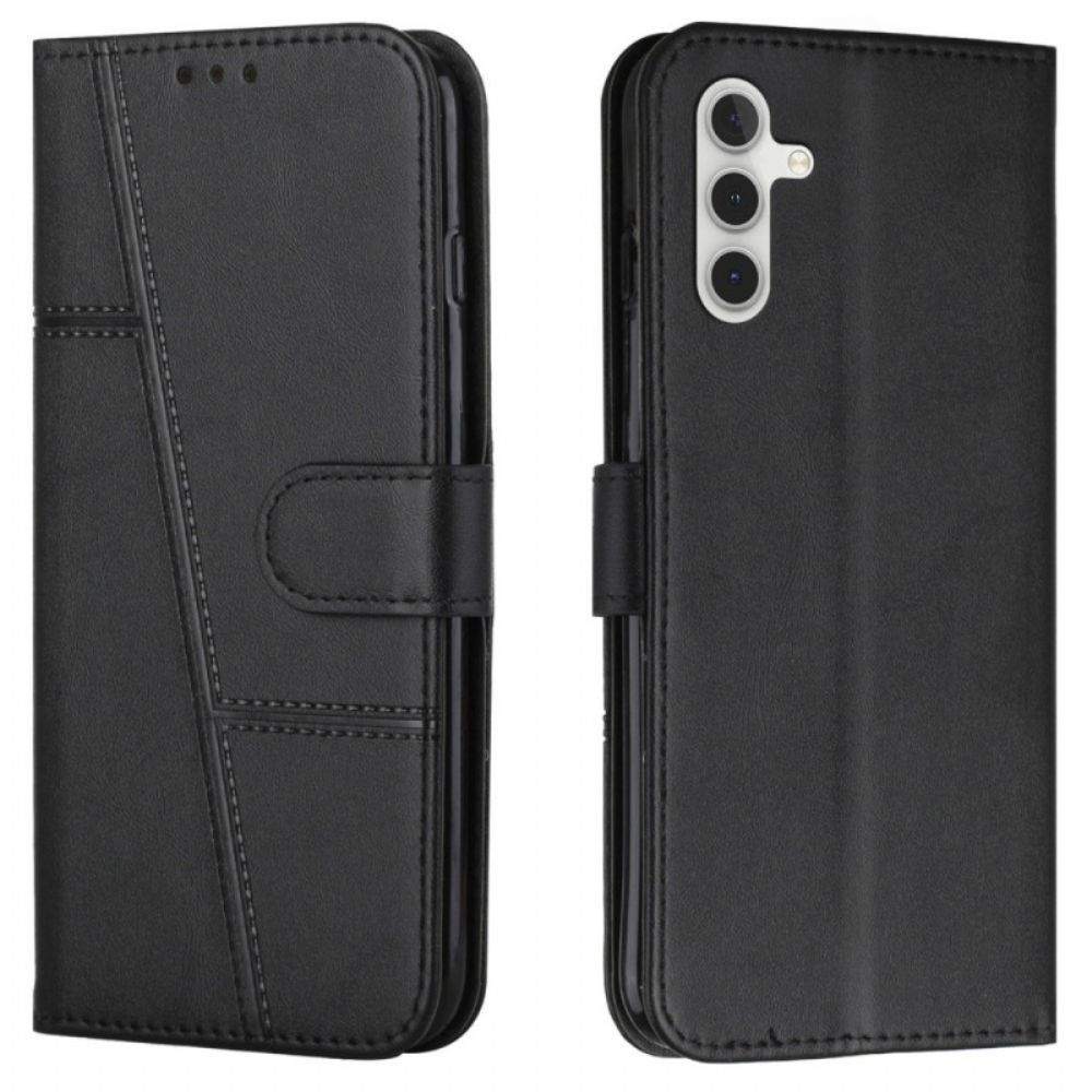 Folio-hoesje voor Samsung Galaxy A13 5G Met Ketting Geo Kunstleren Band