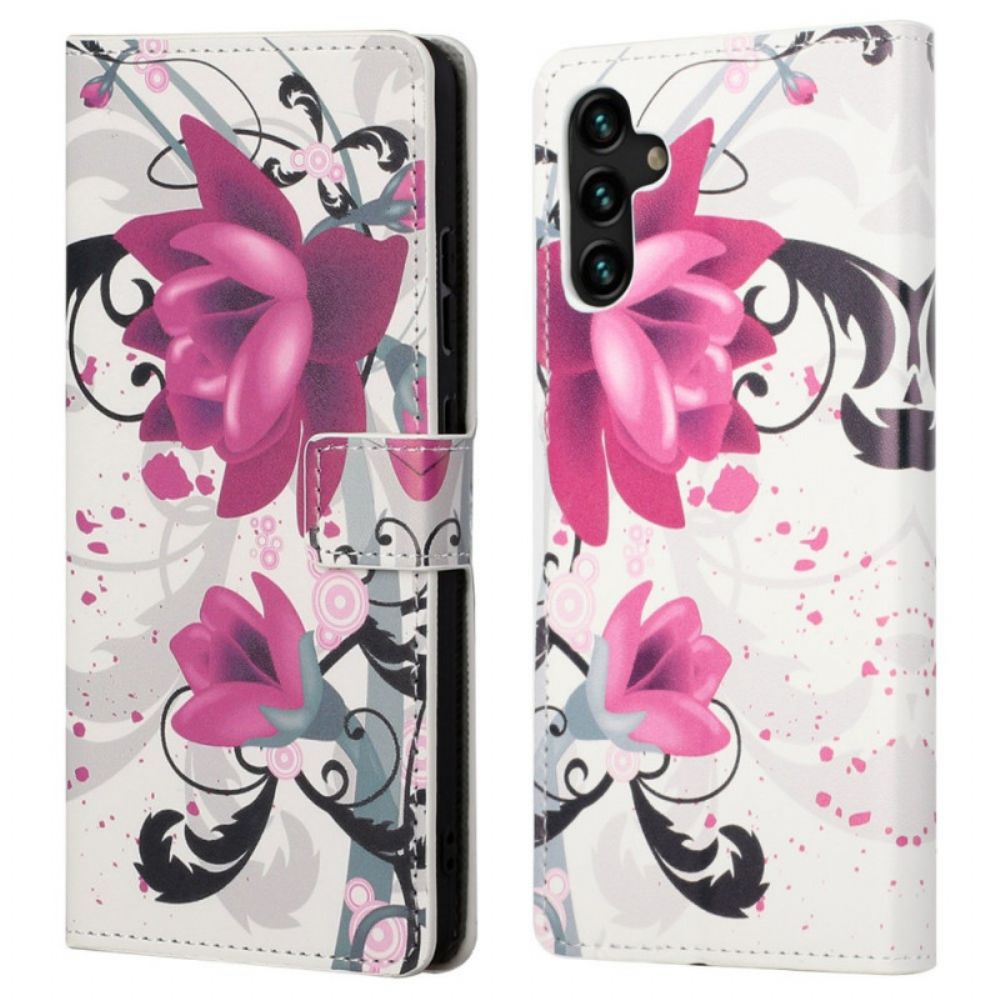 Folio-hoesje voor Samsung Galaxy A13 5G Tropische Bloemen
