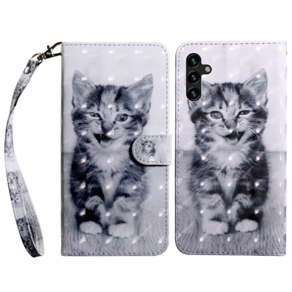 Folio-hoesje voor Samsung Galaxy A13 5G Zwart-witte Kat