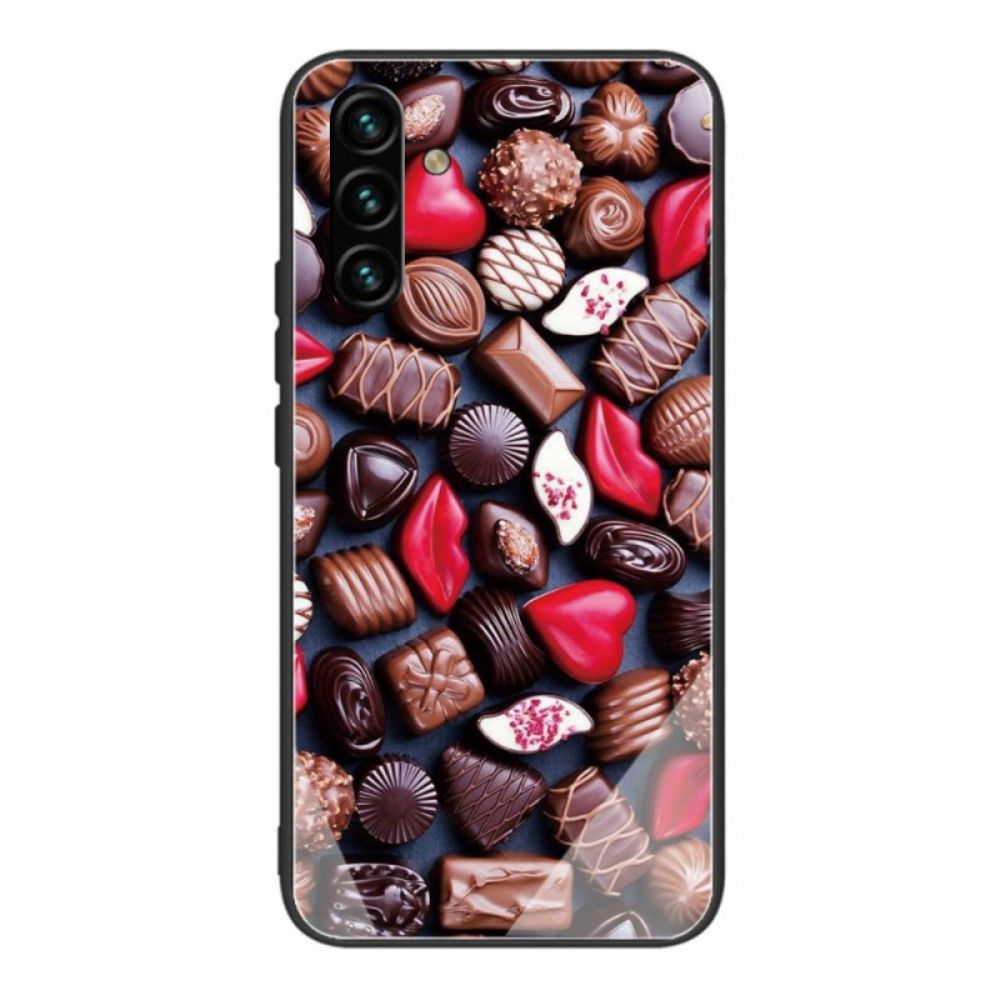 Hoesje voor Samsung Galaxy A13 5G Chocolade Gehard Glas