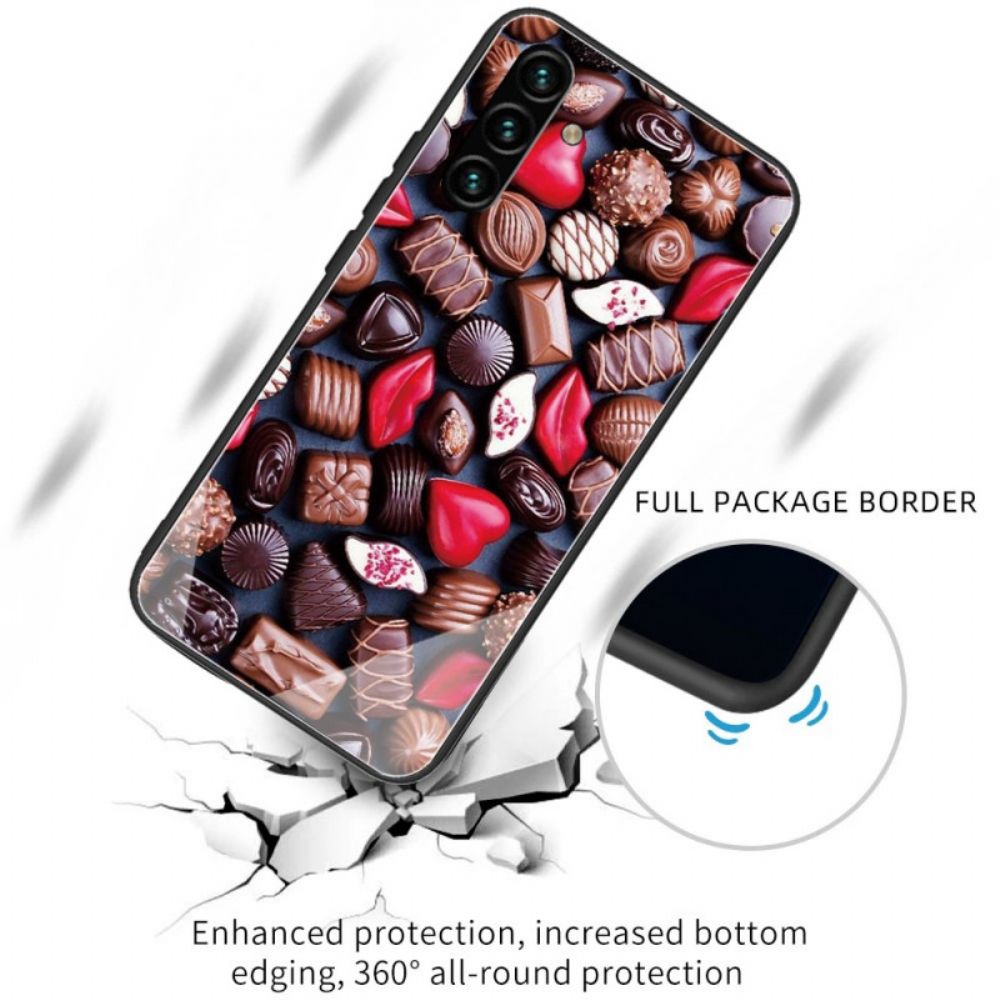 Hoesje voor Samsung Galaxy A13 5G Chocolade Gehard Glas