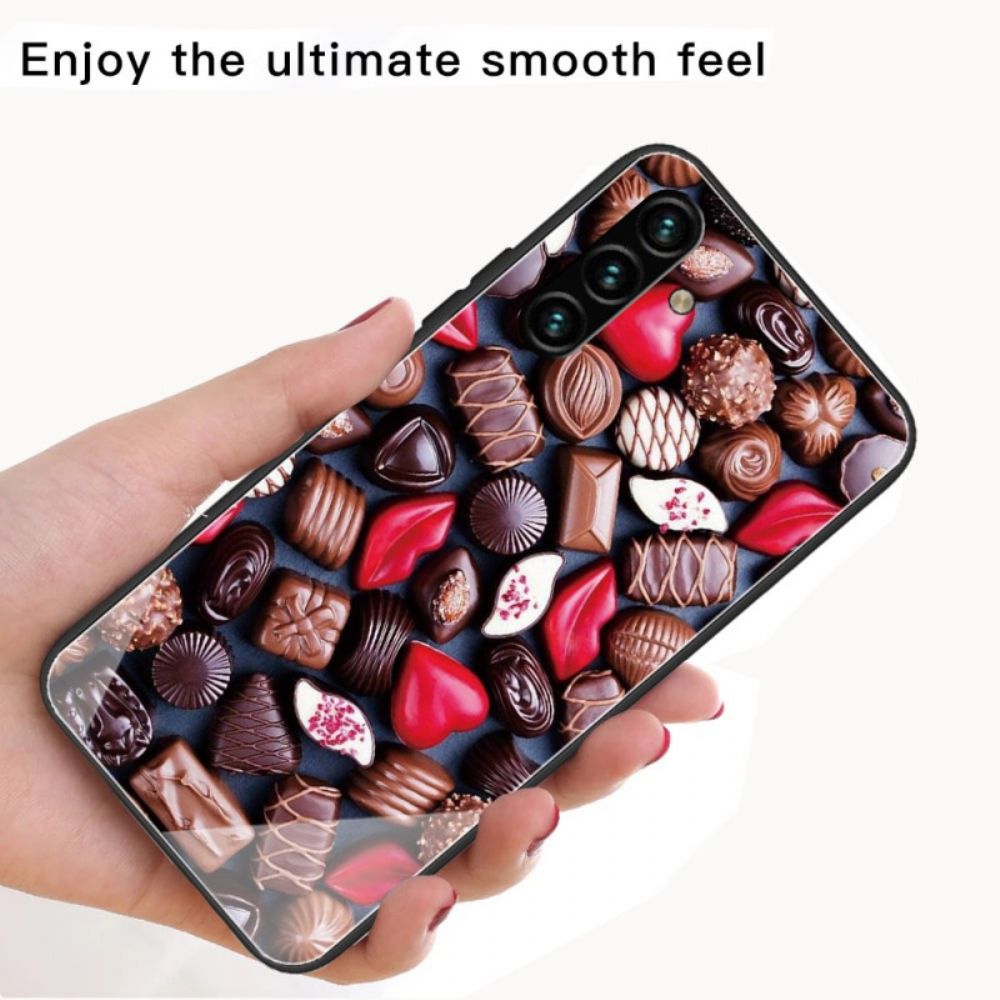 Hoesje voor Samsung Galaxy A13 5G Chocolade Gehard Glas