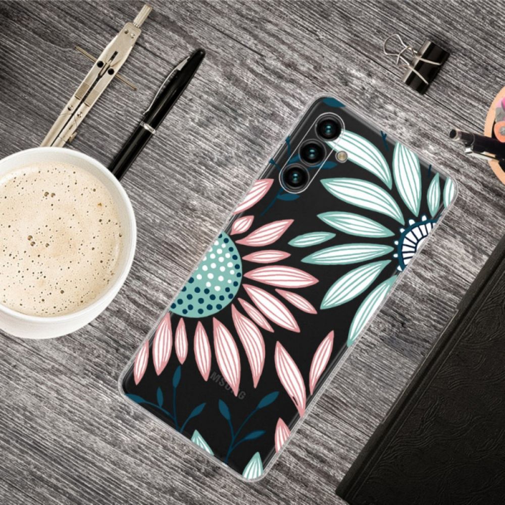 Hoesje voor Samsung Galaxy A13 5G Transparante Één Bloem