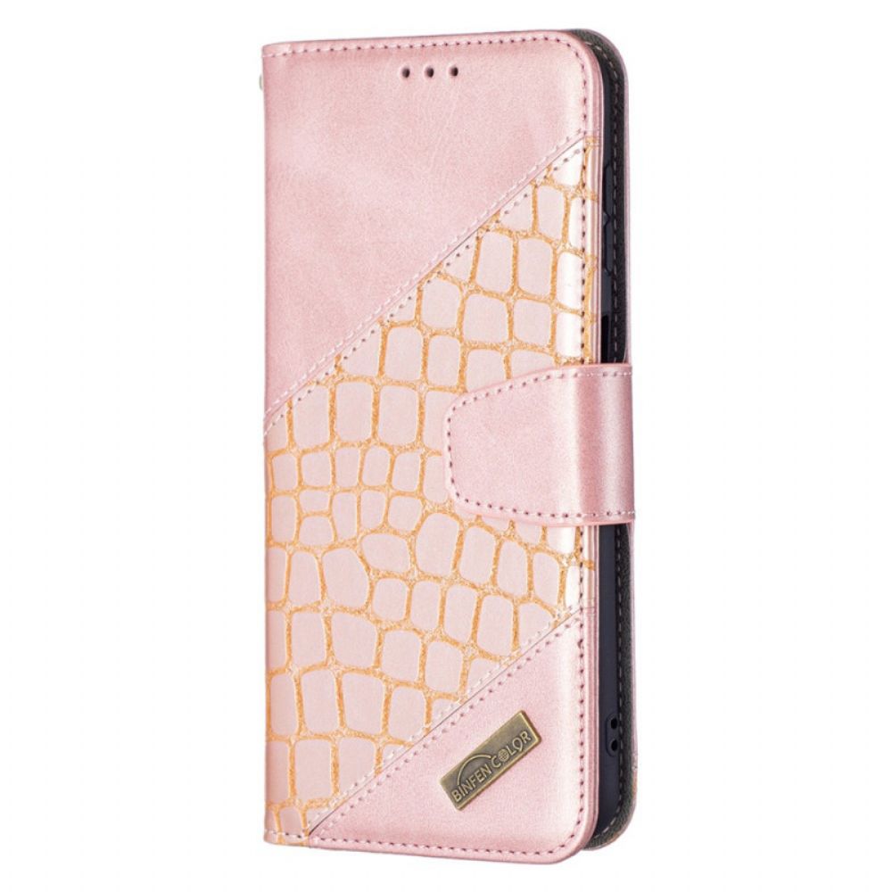 Leren Hoesje voor Samsung Galaxy A13 5G Klassiek Krokodillenleereffect