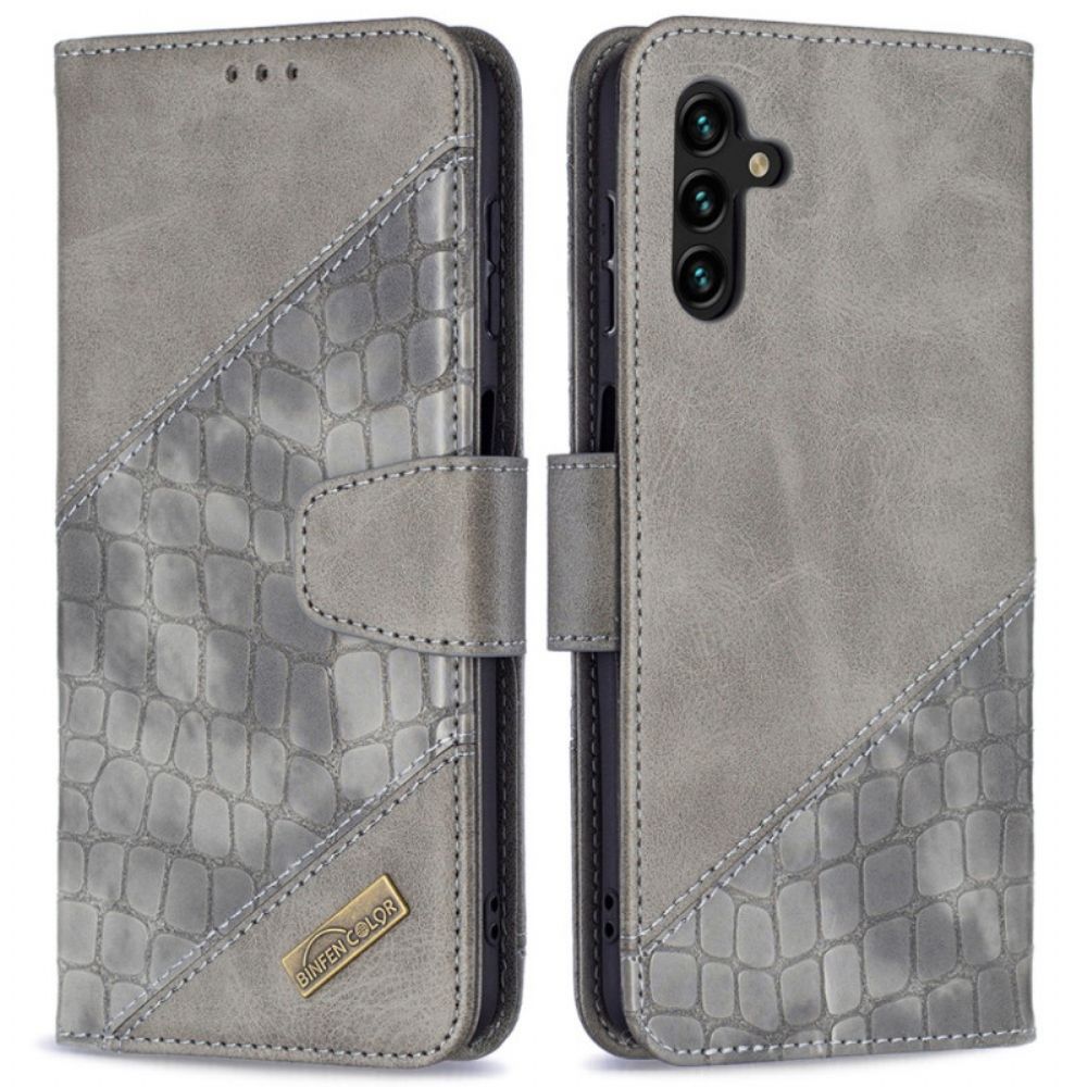 Leren Hoesje voor Samsung Galaxy A13 5G Klassiek Krokodillenleereffect