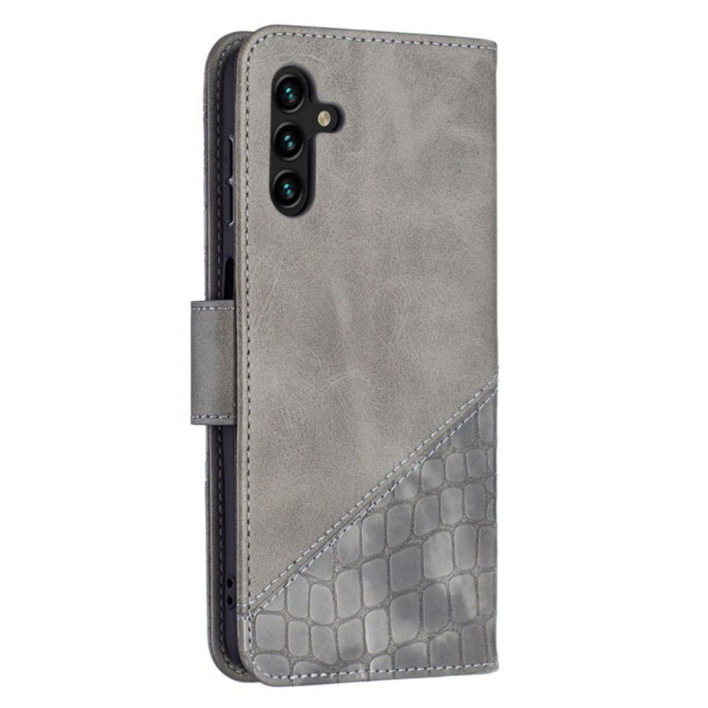 Leren Hoesje voor Samsung Galaxy A13 5G Klassiek Krokodillenleereffect