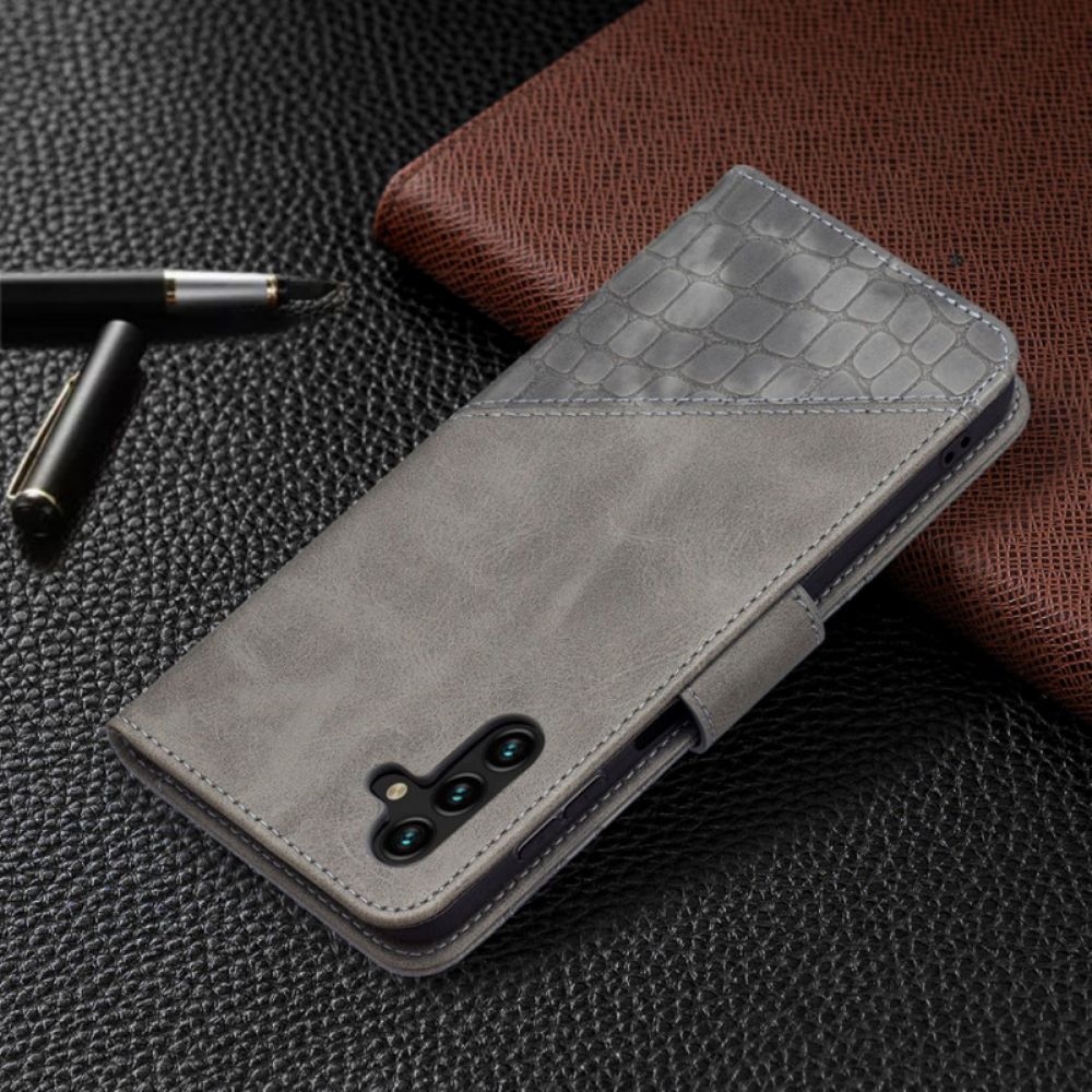Leren Hoesje voor Samsung Galaxy A13 5G Klassiek Krokodillenleereffect