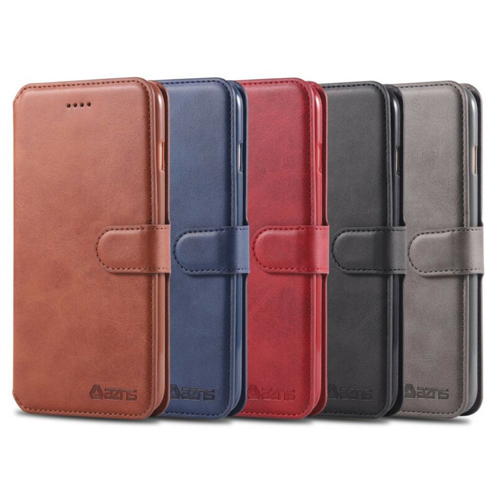 Flip Case voor iPhone 6 / 6S Azns Ledereffect