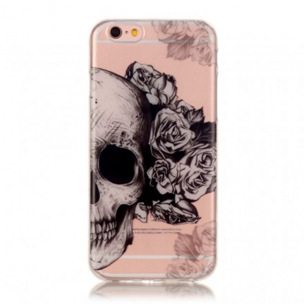 Hoesje voor iPhone 6 / 6S Transparante Bloemenschedel