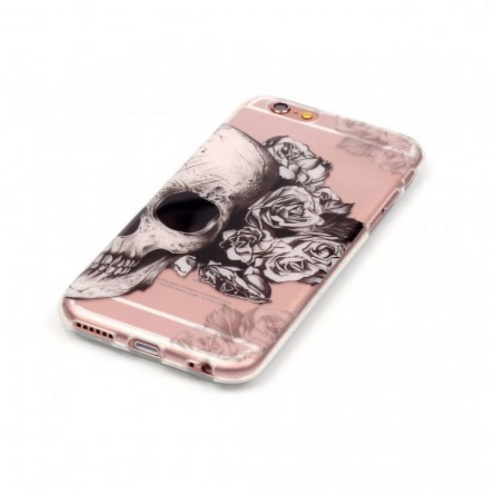 Hoesje voor iPhone 6 / 6S Transparante Bloemenschedel