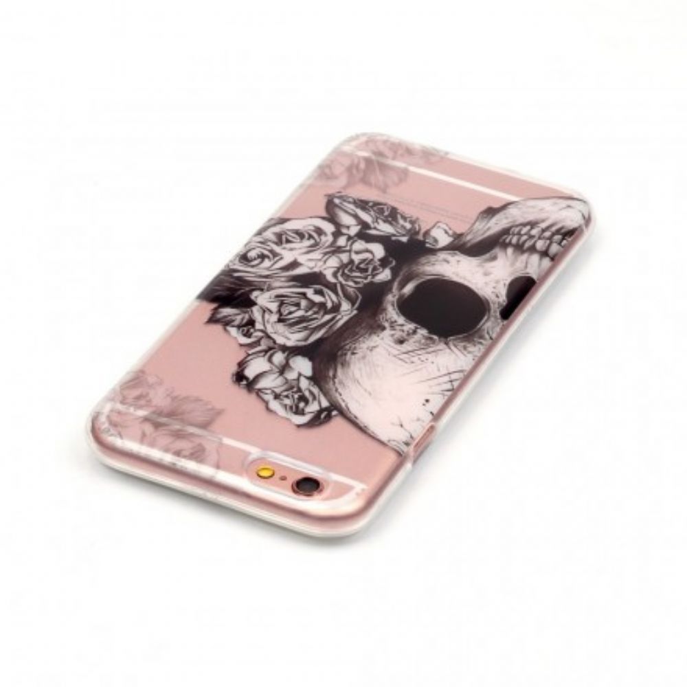 Hoesje voor iPhone 6 / 6S Transparante Bloemenschedel