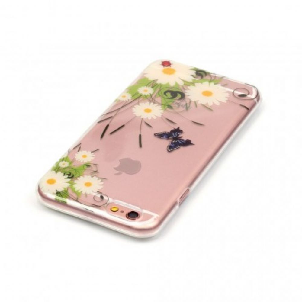 Telefoonhoesje voor iPhone 6 / 6S Transparante Mooie Madeliefjes