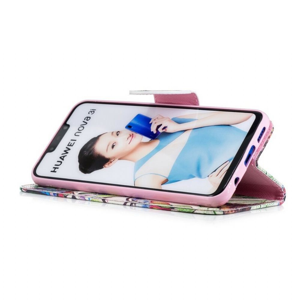 Leren Hoesje voor Huawei P Smart Plus Gekleurde Boom