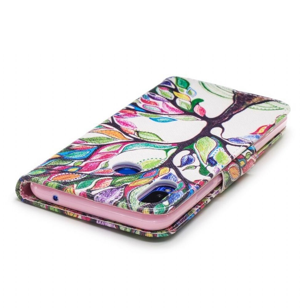 Leren Hoesje voor Huawei P Smart Plus Gekleurde Boom