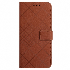 Leren Hoesje Oneplus 12r Diamanten Met Bandjes Bescherming Hoesje