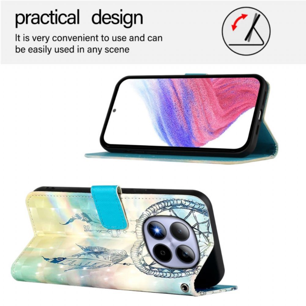 Flip Case Leren Xiaomi Redmi Note 15 Pro 5g Aquarel Dromenvanger