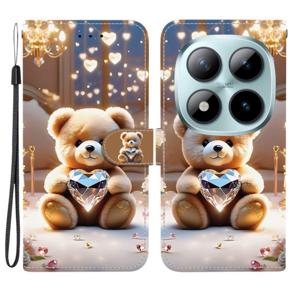 Flip Case Leren Xiaomi Redmi Note 15 Pro 5g Diamanten Beer