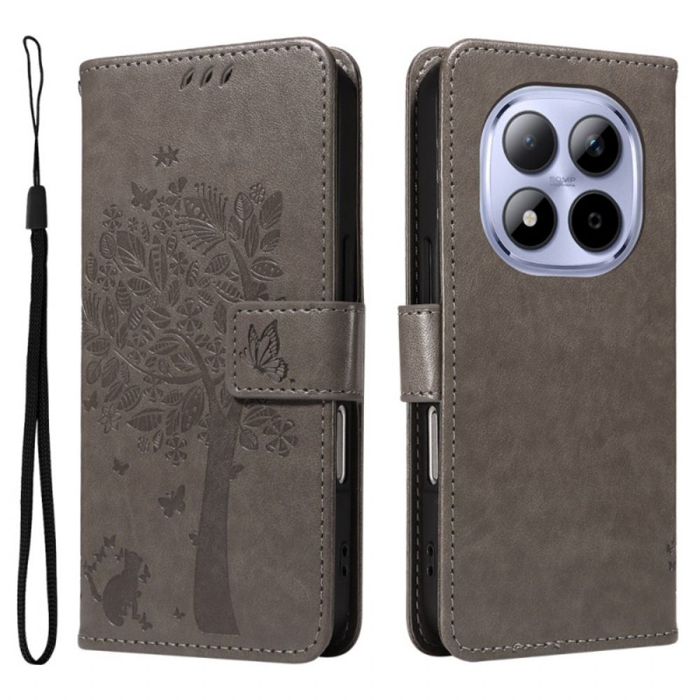 Flip Case Leren Xiaomi Redmi Note 15 Pro 5g Kat En Boompatroon