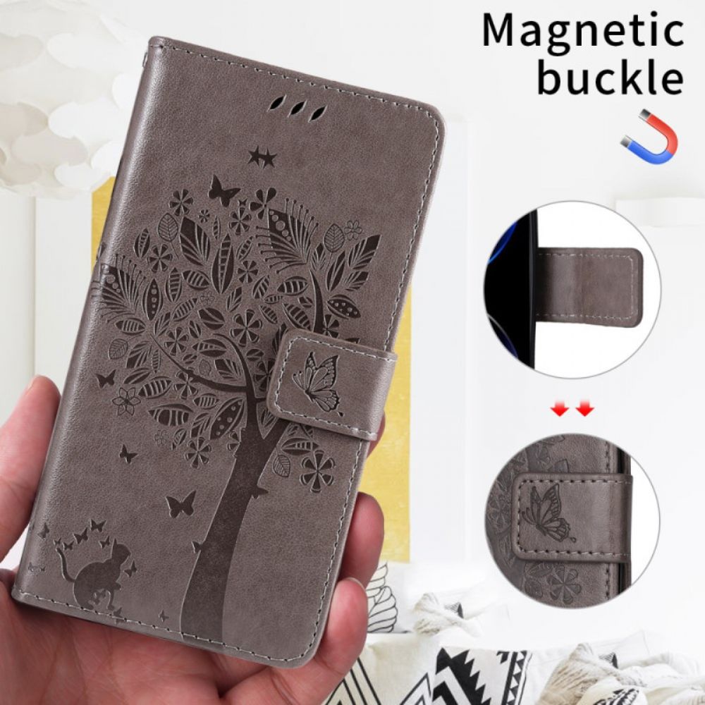 Flip Case Leren Xiaomi Redmi Note 15 Pro 5g Kat En Boompatroon