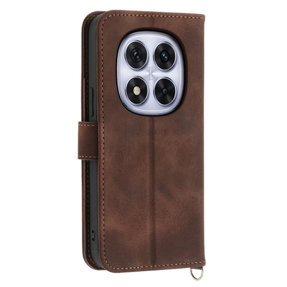 Flip Case Leren Xiaomi Redmi Note 15 Pro 5g Mandala Suède-effect Met Schouderbandje