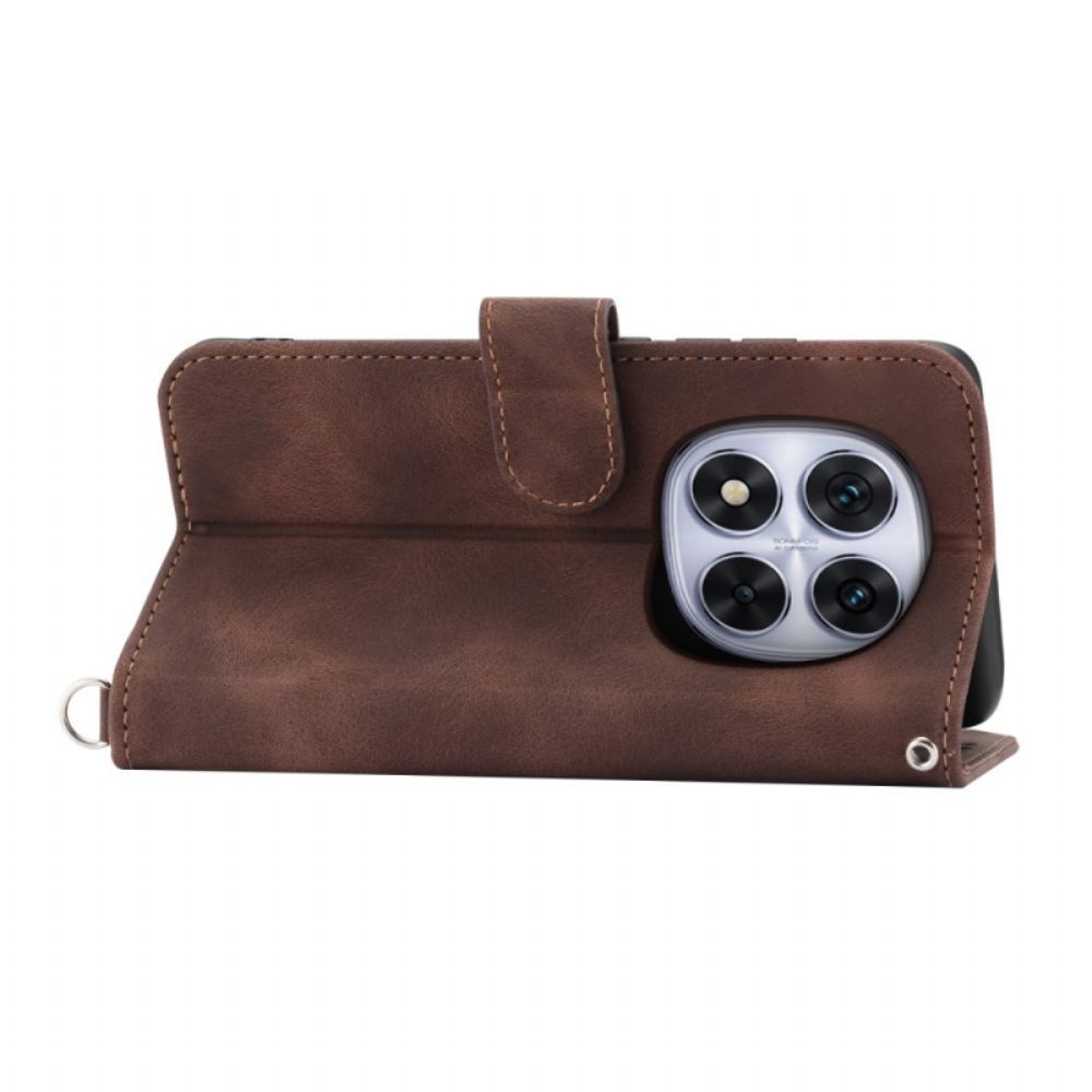 Flip Case Leren Xiaomi Redmi Note 15 Pro 5g Mandala Suède-effect Met Schouderbandje