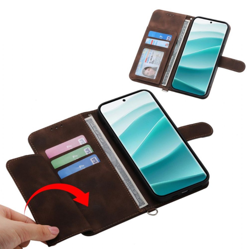 Flip Case Leren Xiaomi Redmi Note 15 Pro 5g Mandala Suède-effect Met Schouderbandje