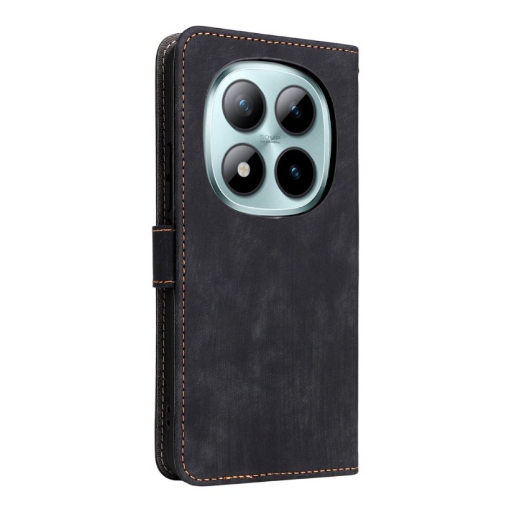 Flip Case Leren Xiaomi Redmi Note 15 Pro 5g Rfid-blokkering En Bandje