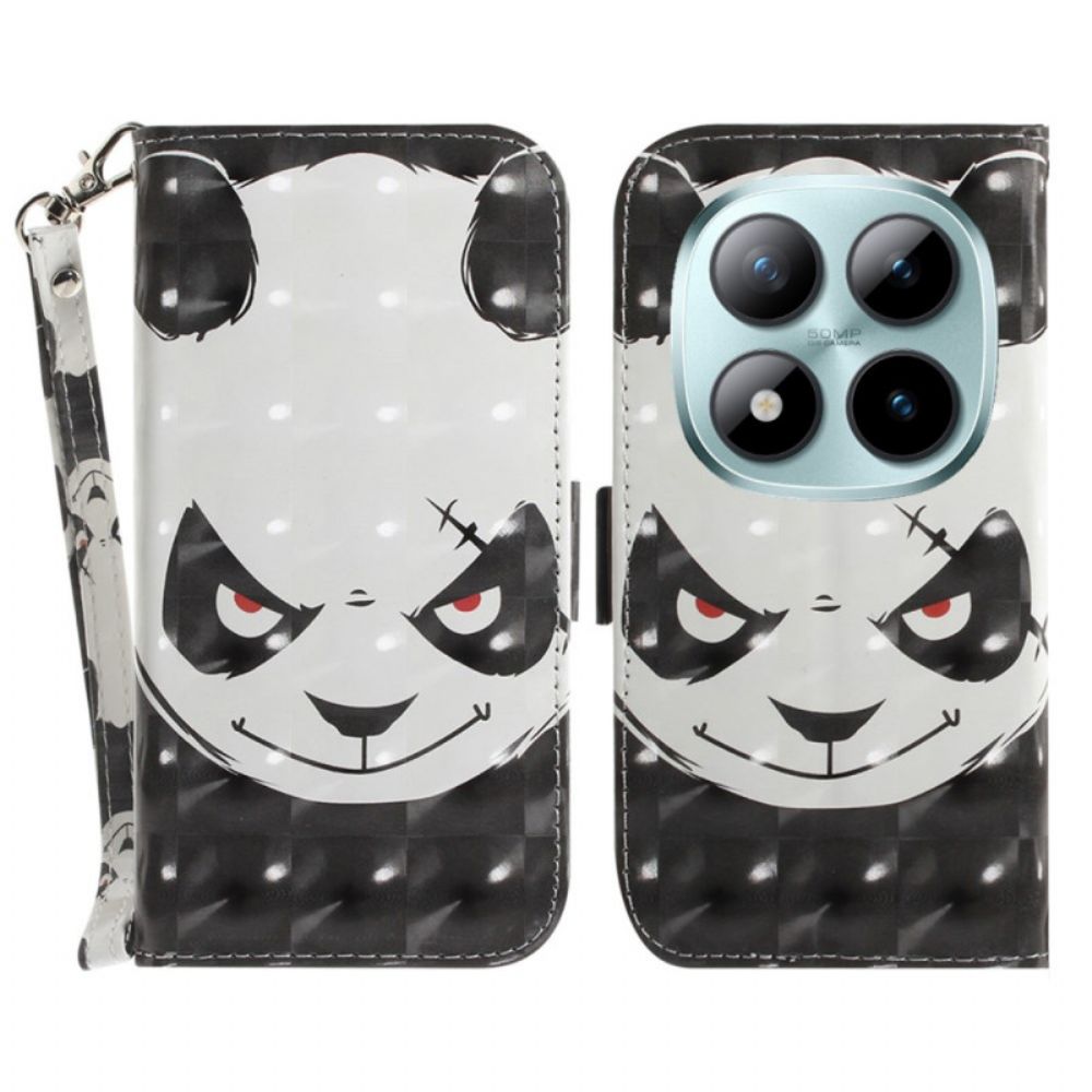 Folio-hoesje Xiaomi Redmi Note 15 Pro 5g Boze Panda Met Bandjes