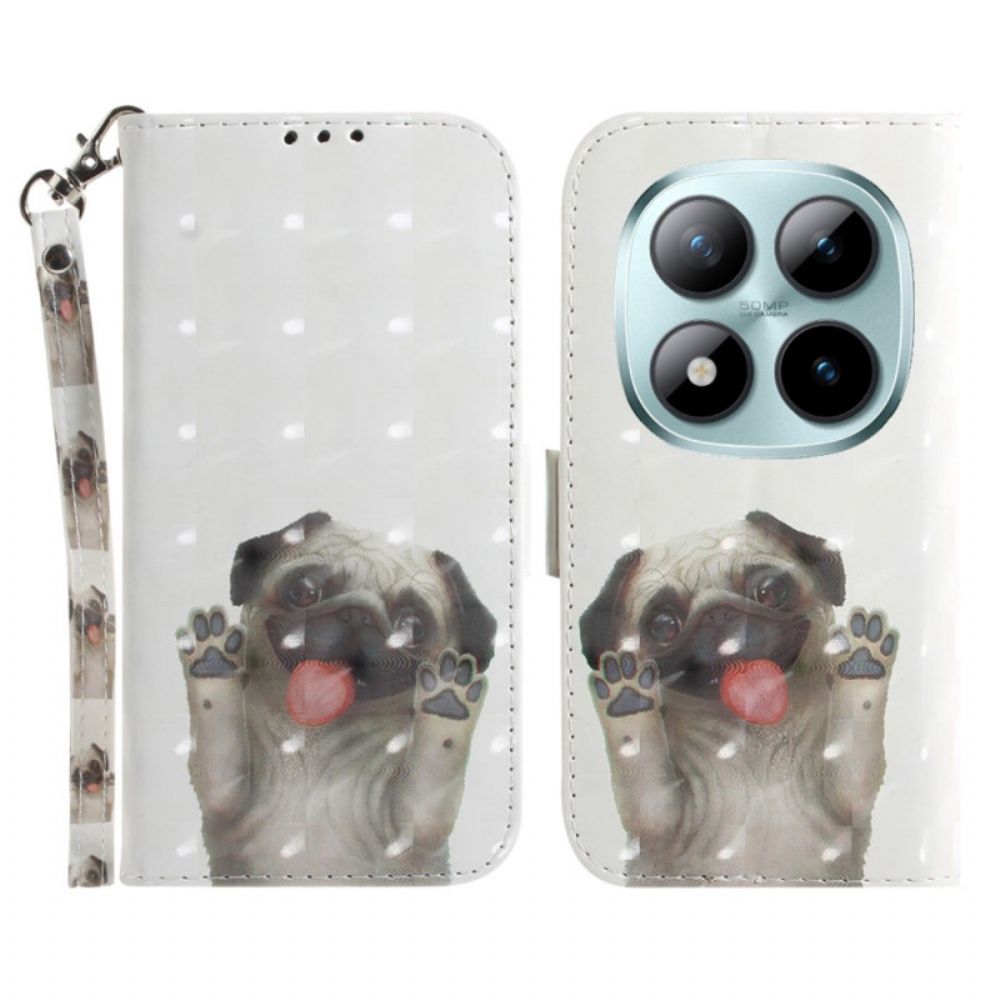 Folio-hoesje Xiaomi Redmi Note 15 Pro 5g Mopshond Met Bandjes