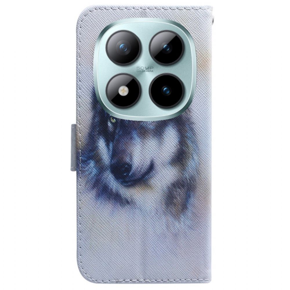 Folio-hoesje Xiaomi Redmi Note 15 Pro 5g Telefoonhoesje Aquarelwolf