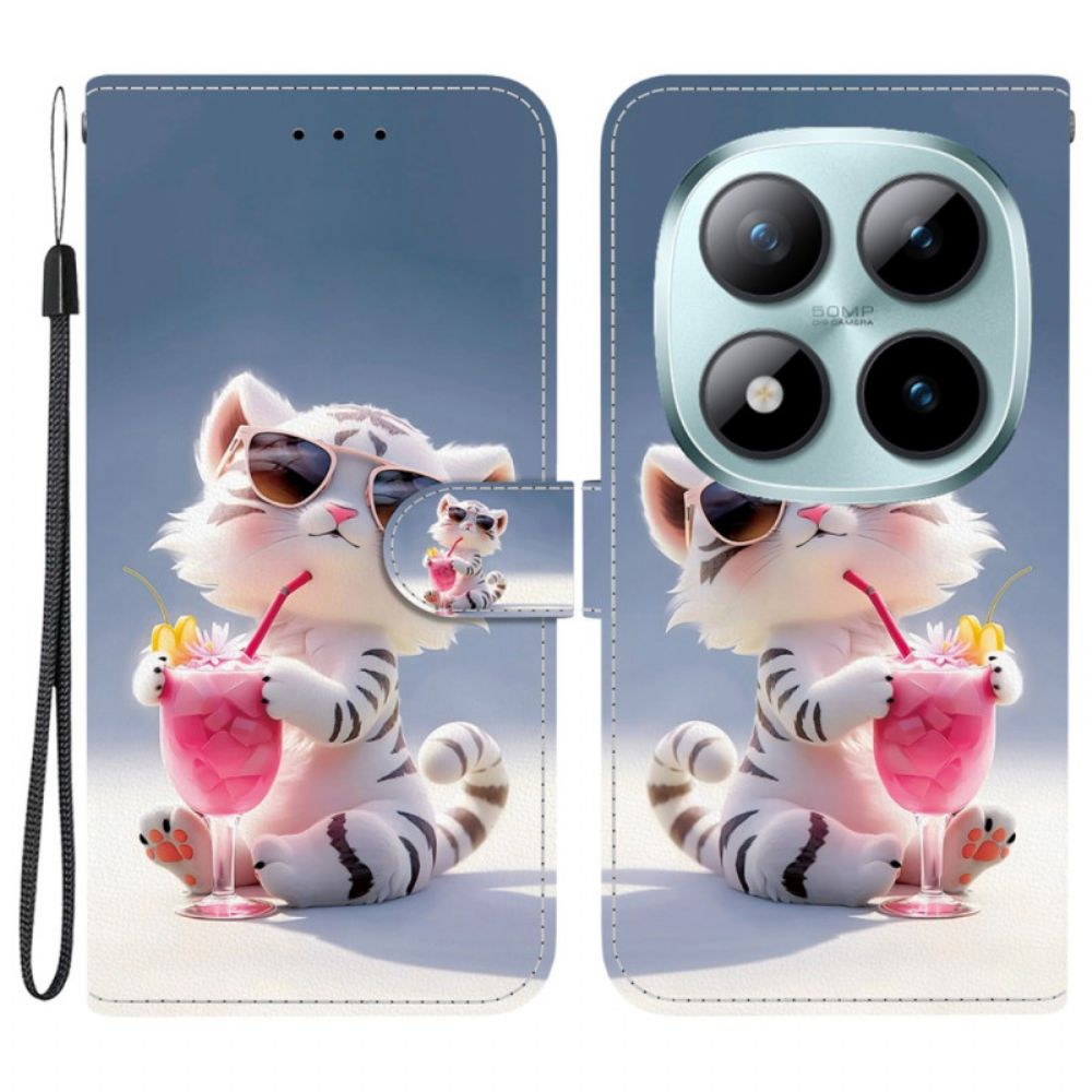 Folio-hoesje Xiaomi Redmi Note 15 Pro 5g Telefoonhoesje Cartoontijger