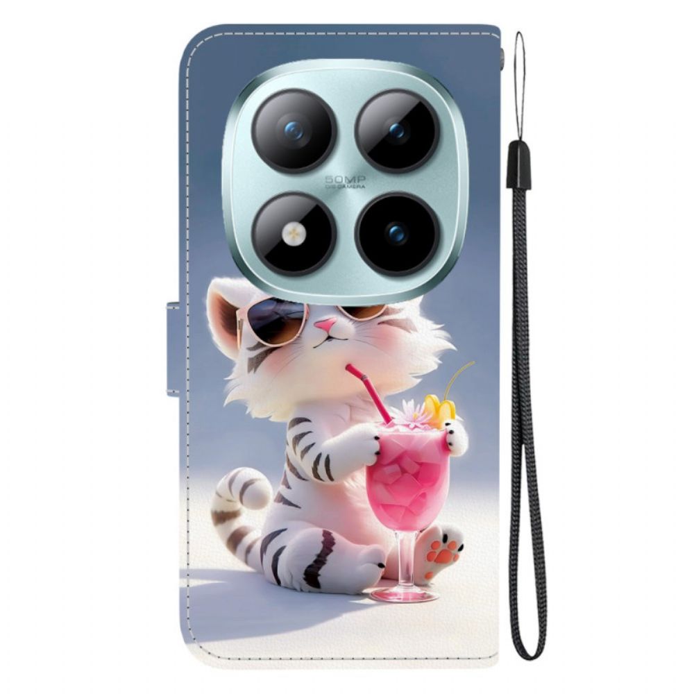 Folio-hoesje Xiaomi Redmi Note 15 Pro 5g Telefoonhoesje Cartoontijger