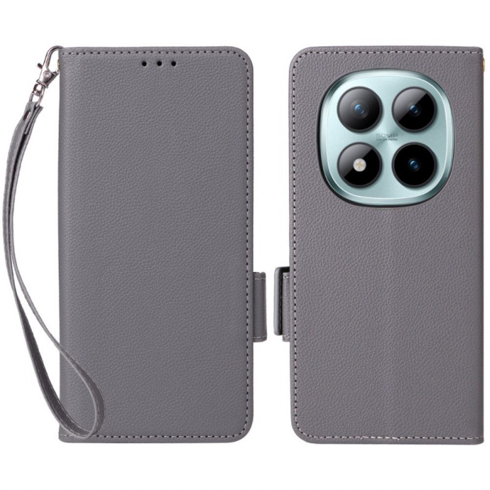 Folio-hoesje Xiaomi Redmi Note 15 Pro 5g Telefoonhoesje Kunstleer Met Bandje