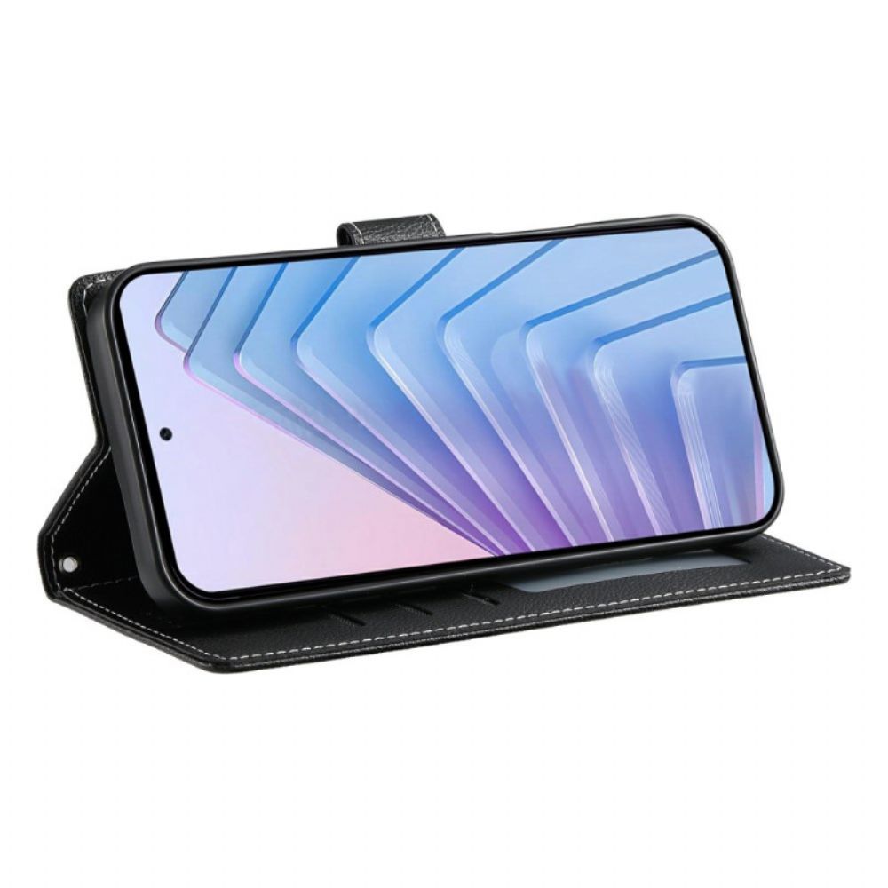 Leren Hoesje Voor Xiaomi Redmi Note 15 Pro 5g Effen Kunstleer